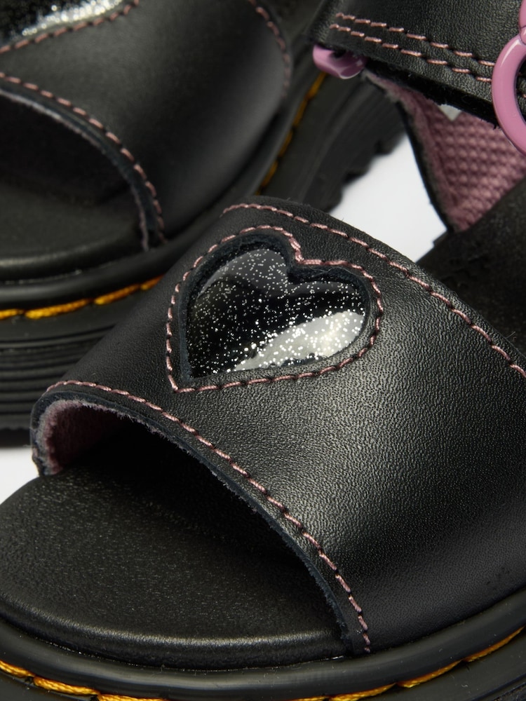 Dr. Martens Black Marlowe Hearts II Nebula Glitter Sandals - Image 6 of 6