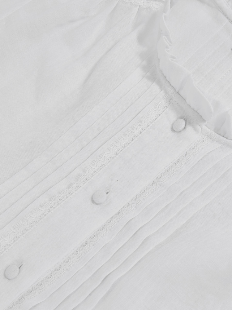 Reiss White Aurelia Cotton Cheesecloth Pleated Top - Image 6 of 6 Reiss White Aurelia Cotton Cheesecloth Pleated Top - Image 6 of 6