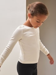 Reiss Ecru Tabi 9-13 yrs Reiss | Royal Ballet Ruched Rib Top - Image 3 of 5
