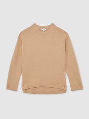 Reiss Camel Ella Wool-Cashmere Crew-Neck Jumper - Image 2 of 6