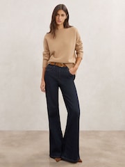 Reiss Camel Ella Wool-Cashmere Crew-Neck Jumper - Image 3 of 6
