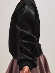 Reiss Black Mara 9-13 yrs Reiss | Royal Ballet Ruched Sweatshirt - Image 4 of 6