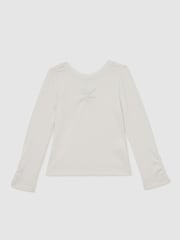 Reiss Ecru Tabi 13-14 yrs Reiss | Royal Ballet Ruched Rib Top - Image 1 of 5
