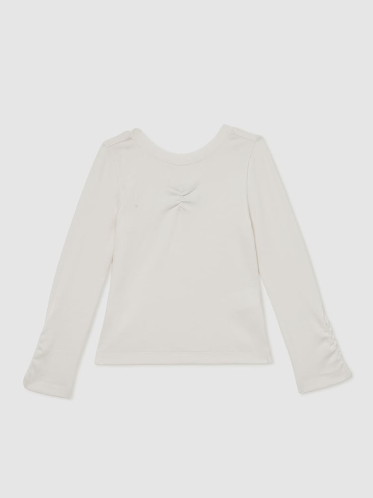 Reiss Ecru Tabi 13-14 yrs Reiss | Royal Ballet Ruched Rib Top - Image 1 of 5 Reiss Ecru Tabi 13-14 yrs Reiss | Royal Ballet Ruched Rib Top - Image 1 of 5