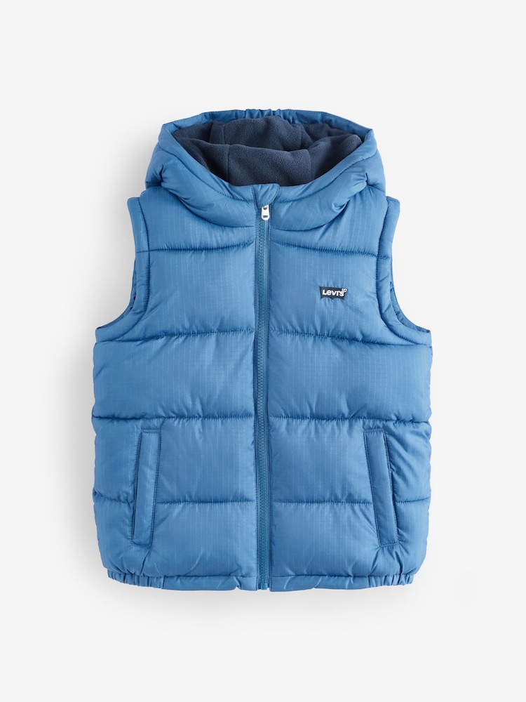 Levi's® Blue Batwing Logo Puffer Gilet - Image 1 of 5