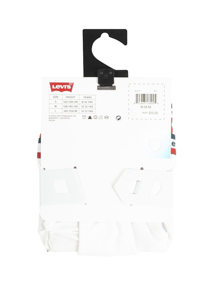 Levi's® White Logo Briefs 2 Pack - Image 3 of 3 Levi's® White Logo Briefs 2 Pack - Image 3 of 3
