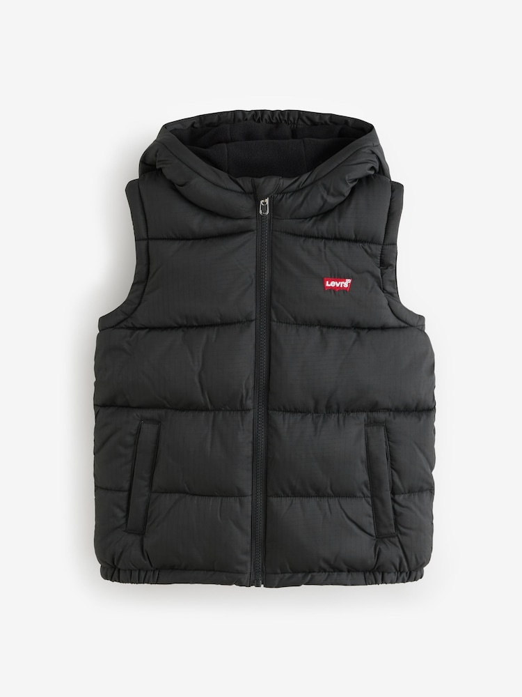 Levi's® Black Batwing Logo Puffer Gilet - Image 1 of 4