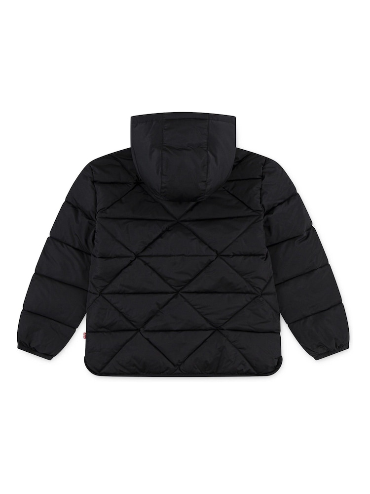 Levi's® Black A Line Logo Midweight Puffer Coat - Image 2 of 4
