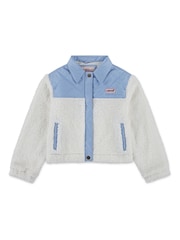 Levi's® Natural Logo Shepa Fleece Denim Mix Trucker Jacket - Image 1 of 4