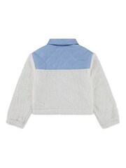 Levi's® Natural Logo Shepa Fleece Denim Mix Trucker Jacket - Image 3 of 4