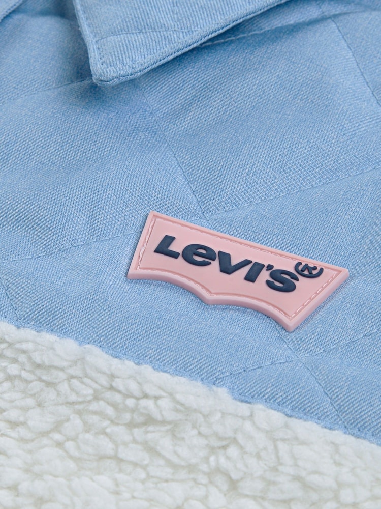 Levi's® Natural Logo Shepa Fleece Denim Mix Trucker Jacket - Image 4 of 4 Levi's® Natural Logo Shepa Fleece Denim Mix Trucker Jacket - Image 4 of 4
