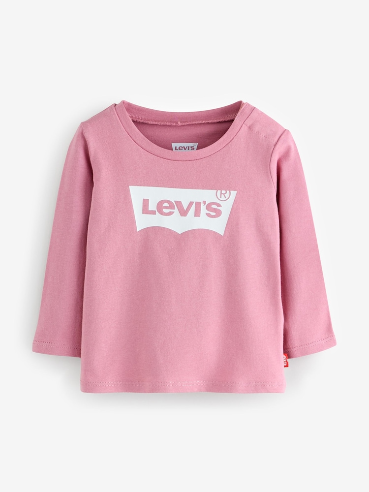 Levi's® Pink Baby Long Sleeve Batwing T-Shirt - Image 1 of 1 Levi's® Pink Baby Long Sleeve Batwing T-Shirt - Image 1 of 1
