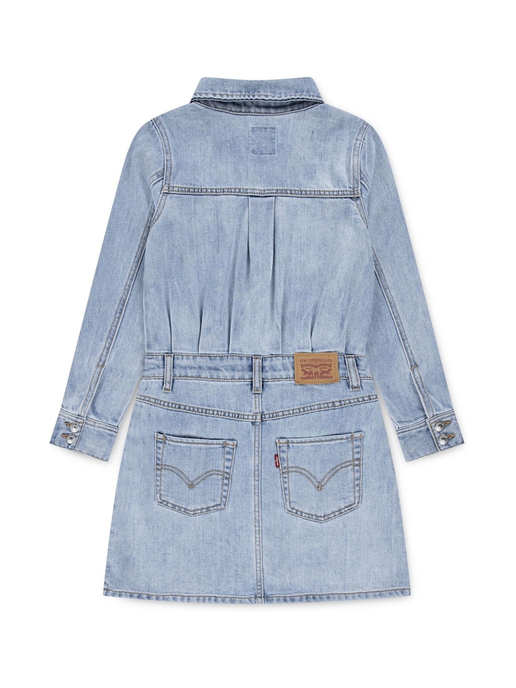 Levi's® Blue Long Sleeve Western Denim Dress With Logo - Image 2 of 4 Levi's® Blue Long Sleeve Western Denim Dress With Logo - Image 2 of 4