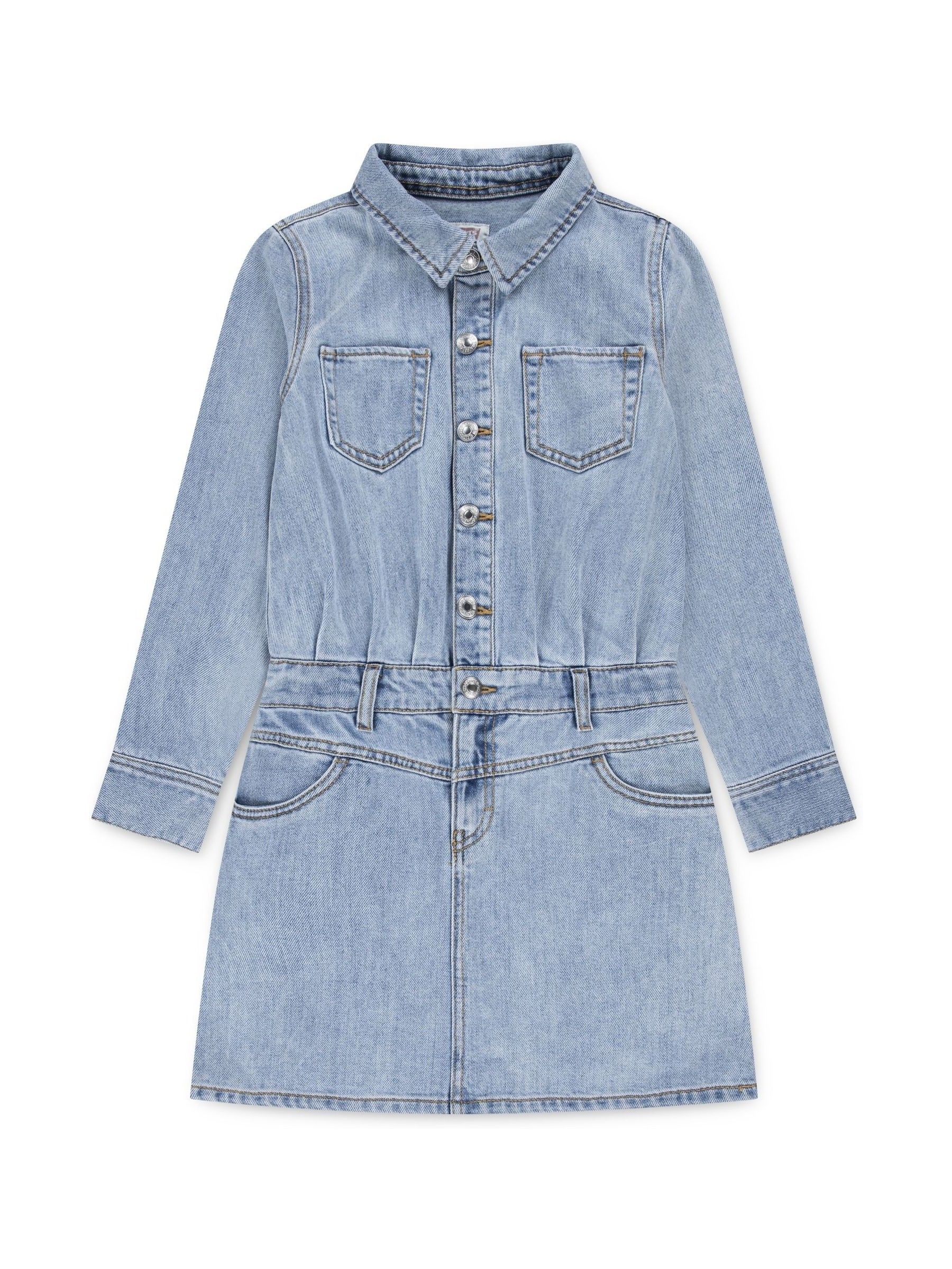 levi's western denim dress Louisa Short Sleeve Denim Dress - Medium Wash