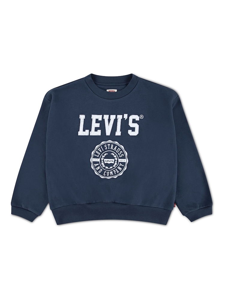 Levi's® Blue Collegiate Logo Crew Neck Sweater - Image 1 of 3