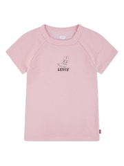 Levi's® Pink Logo Raglan Short Sleeve T-Shirt - Image 1 of 3
