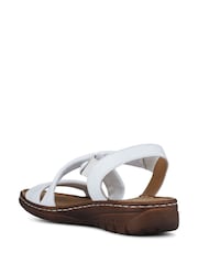 Pavers White Flexible Leather Cushioned Sandals - Image 3 of 5