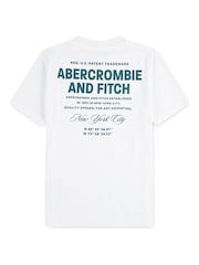 Abercrombie & Fitch White Logo City Stack T-Shirt With Back Print - Image 2 of 4