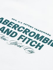 Abercrombie & Fitch White Logo City Stack T-Shirt With Back Print - Image 3 of 4