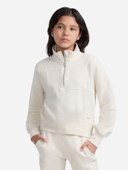 Creme - Abercrombie & Fitch Essentials Half Zip Sweatshirt - Bild 1 von 13