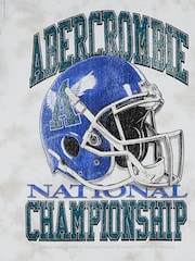 Abercrombie & Fitch Natural Championship Graphic Short Sleeve T-Shirt - Image 9 of 11
