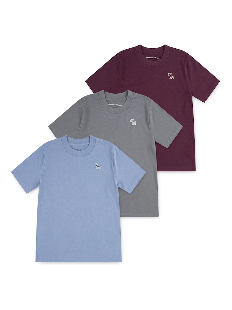 Abercrombie & Fitch Blue Short Sleeve T-Shirts 3 Pack - Image 1 of 5