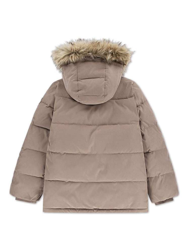 Abercrombie & Fitch Grey Logo Heavyweight Parka Coat - Image 2 of 5