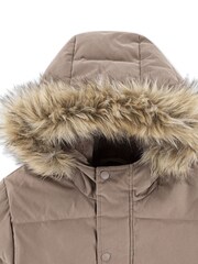 Abercrombie & Fitch Grey Logo Heavyweight Parka Coat - Image 3 of 5