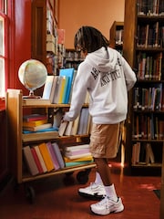 Abercrombie & Fitch Grey Logo Hoodie With Back Graphic Print - Image 2 of 9