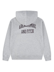 Abercrombie & Fitch Grey Logo Hoodie With Back Graphic Print - Image 6 of 9