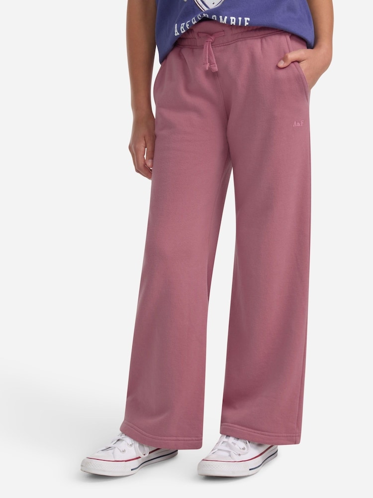 Abercrombie & Fitch Essentials Wide Leg Fleece Joggers - Image 1 of 6 Abercrombie & Fitch Essentials Wide Leg Fleece Joggers - Image 1 of 6