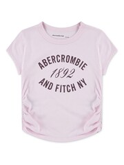 Abercrombie & Fitch Pink Logo Ruched T-Shirt - Image 1 of 4