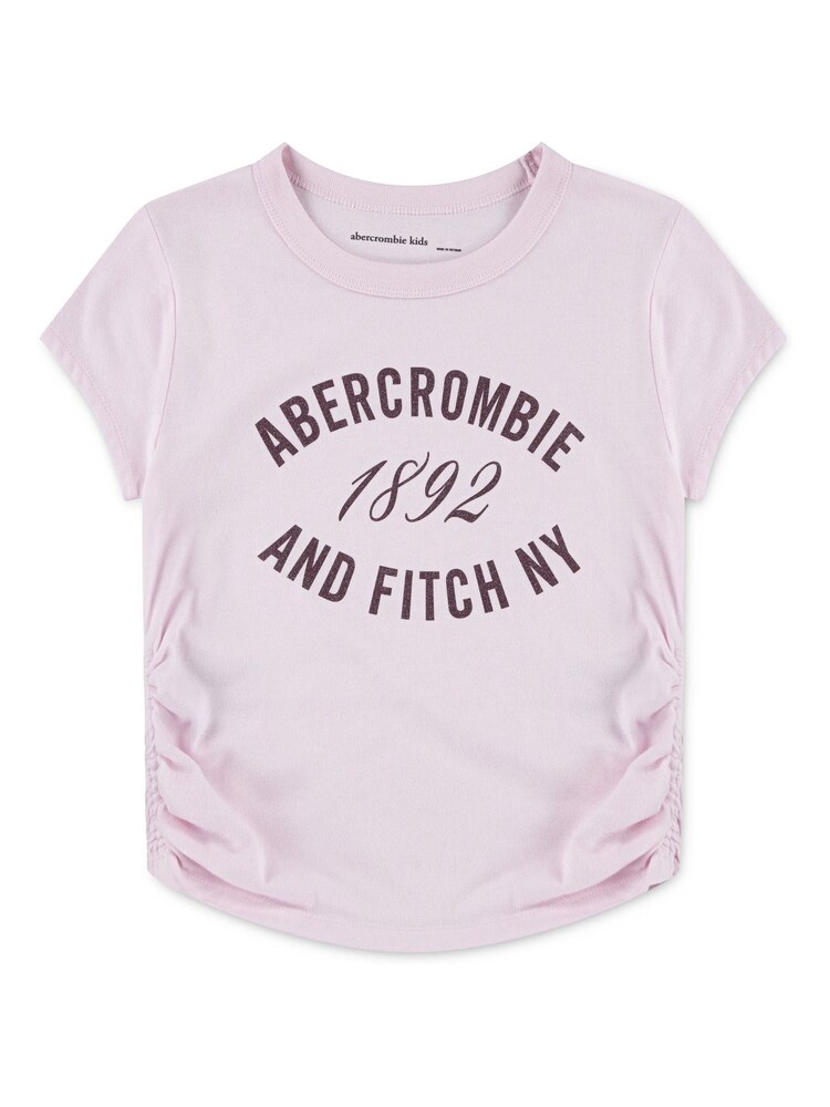 Abercrombie & Fitch Pink Logo Ruched T-Shirt - Image 1 of 4