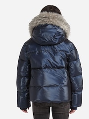 Abercrombie & Fitch Blue Shiny Puffer Jacket - Image 2 of 8