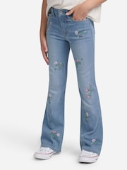 Abercrombie & Fitch Blue High Rise Flare Floral Jeans - Image 1 of 8
