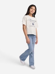 Abercrombie & Fitch Blue High Rise Flare Floral Jeans - Image 3 of 8