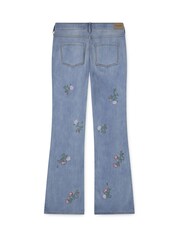 Abercrombie & Fitch Blue High Rise Flare Floral Jeans - Image 8 of 8