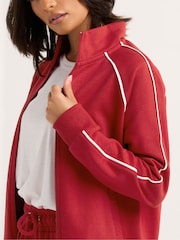 PixieGirl Petite Red Petite Contrast Piping Zip Thru Sweatshirt - Image 5 of 6
