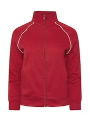 PixieGirl Petite Red Petite Contrast Piping Zip Thru Sweatshirt - Image 6 of 6