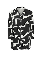 Yours Curve Black Abstract Print Shirt - Image 6 of 6