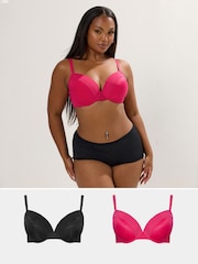 Yours Curve Red Burnout Stripe T-Shirt Bras 2 Pack - Image 1 of 8