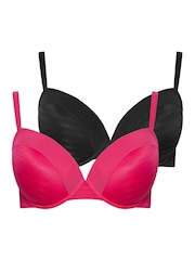 Yours Curve Red Burnout Stripe T-Shirt Bras 2 Pack - Image 6 of 8