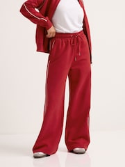 PixieGirl Petite Red Contrast Piping Wide Leg Joggers - Image 2 of 11