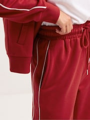 PixieGirl Petite Red Contrast Piping Wide Leg Joggers - Image 4 of 11