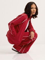 PixieGirl Petite Red Contrast Piping Wide Leg Joggers - Image 5 of 11