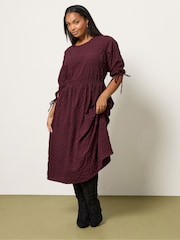 Vermelho - Yours Curve 3/4 Tie Sleeve Midaxi Dress - Imagem 2 de 5