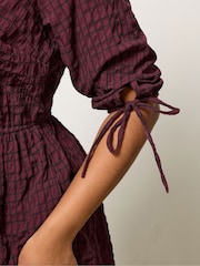 Vermelho - Yours Curve 3/4 Tie Sleeve Midaxi Dress - Imagem 4 de 5