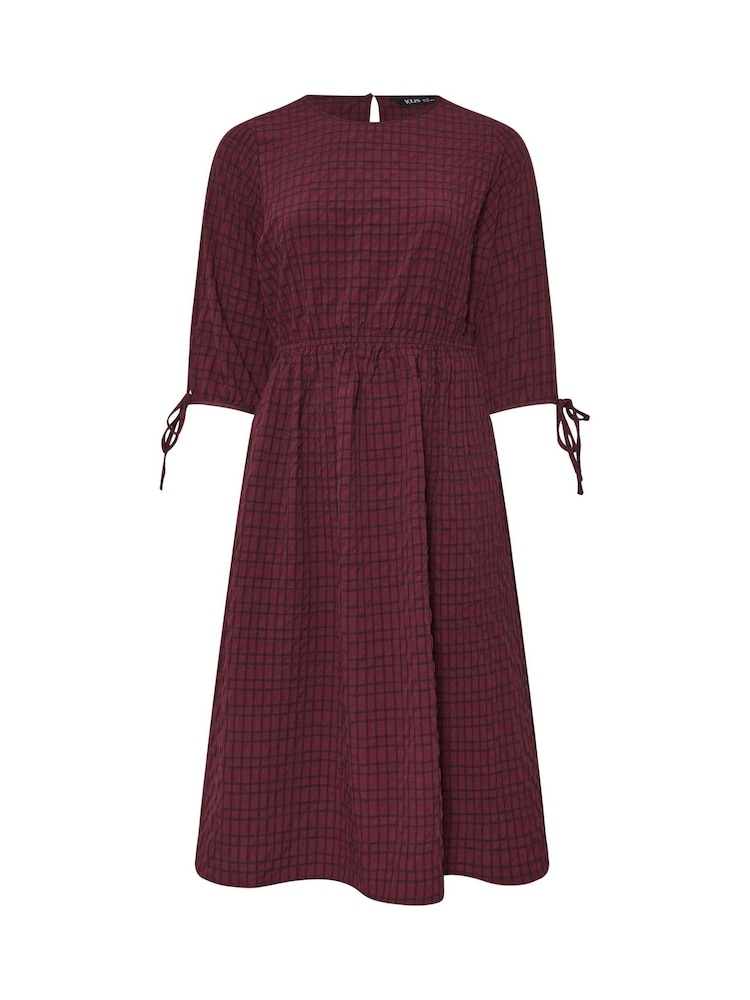 Vermelho - Yours Curve 3/4 Tie Sleeve Midaxi Dress - Imagem 5 de 5