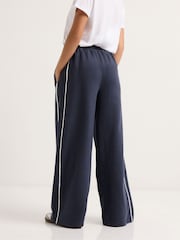 PixieGirl Petite Blue Contrast Piping Wide Leg Joggers - Image 2 of 5