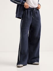 PixieGirl Petite Blue Contrast Piping Wide Leg Joggers - Image 3 of 5